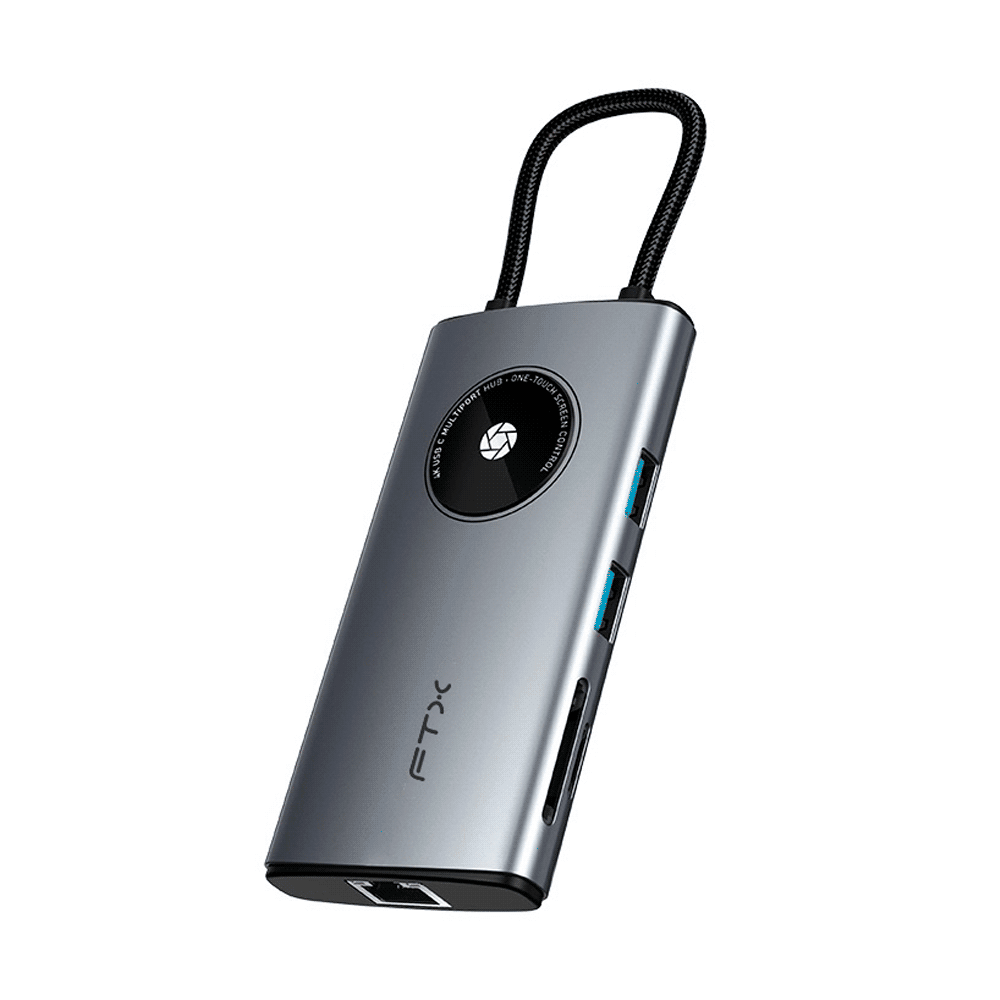 HUB 8 EN 1 USB-C - HDMI/RJ45/USB-A/USB-C/SD FTX-HU