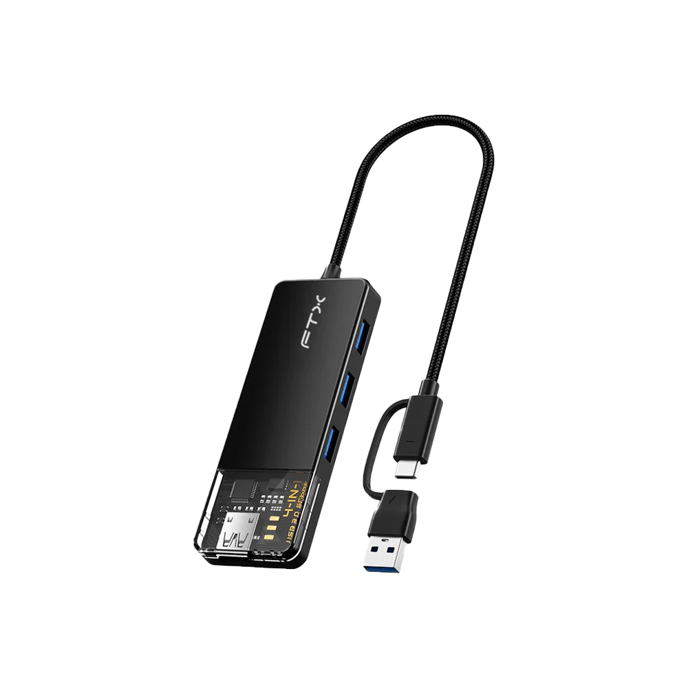HUB USB-C 3.0 / USB-A DE 4 PUERTOS FTX-HUBT3-PB 5G