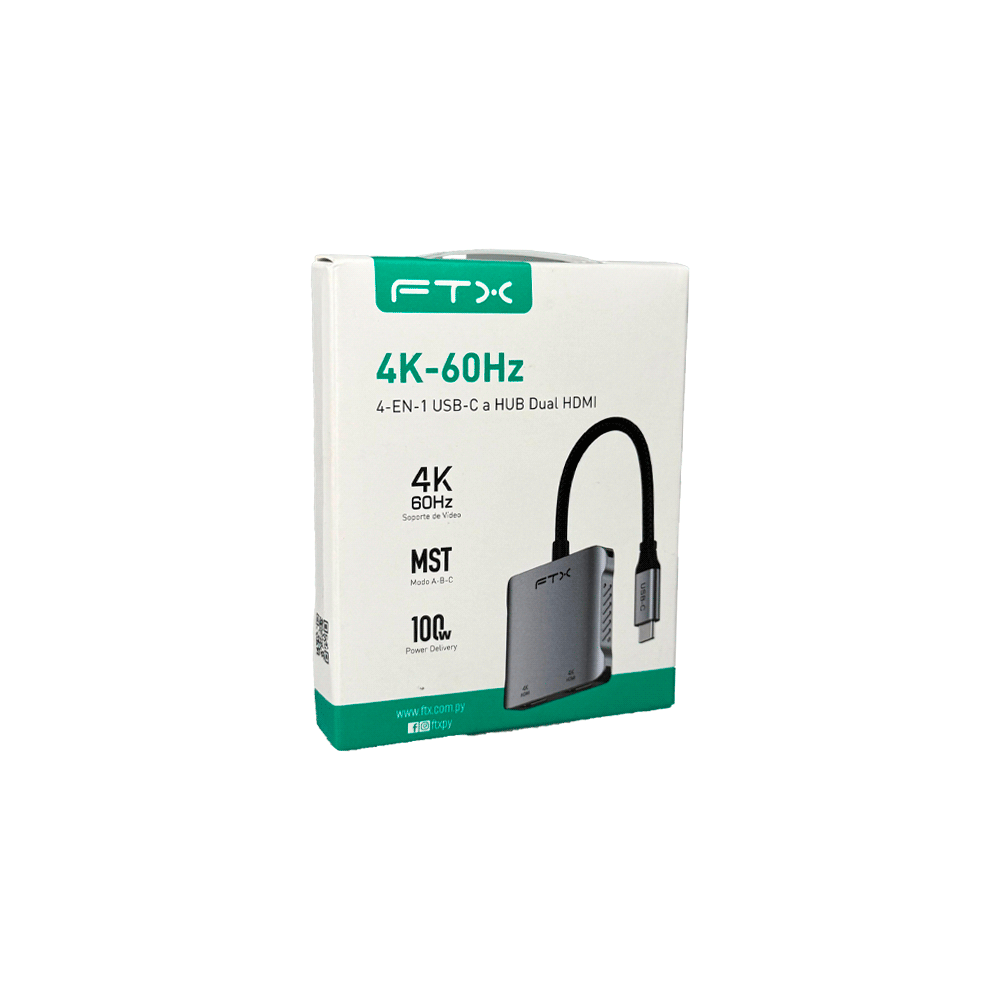 ADAPTADOR USB-C - 2 HDMI/USB-C/USB-A FTX-CM2H4K-AG