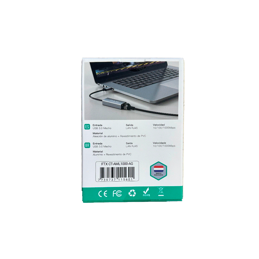 ADAPTADOR USB-A 3.0 - RJ-45 M/H FTX-AML1000-AG 1GB
