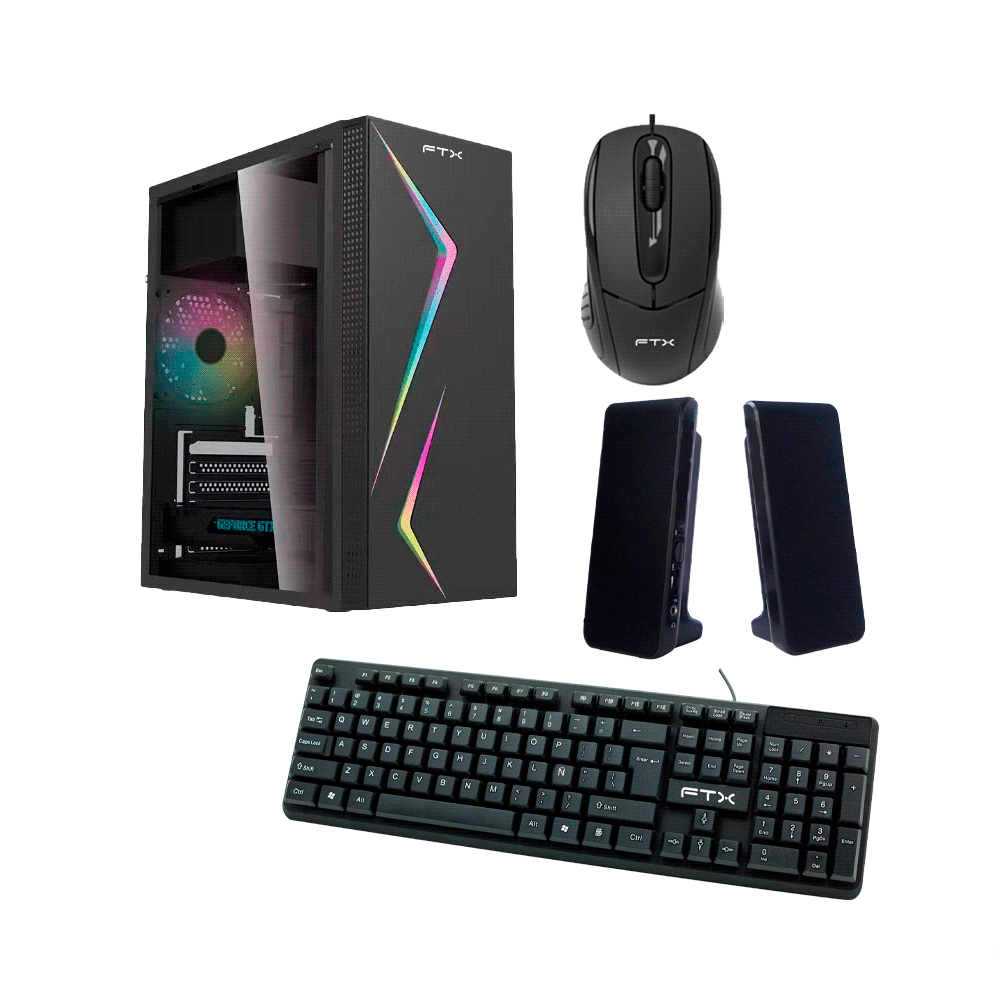 GABINETE KIT FTX271R C/FUENTE 500W MOUSE+TECL+SPK+