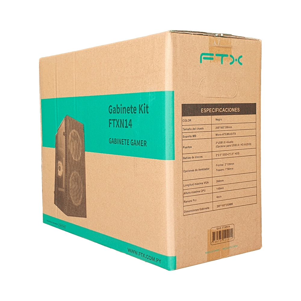 GABINETE KIT FTXN14 C/FUENTE 500W MOUSE+TECL+SPK+L