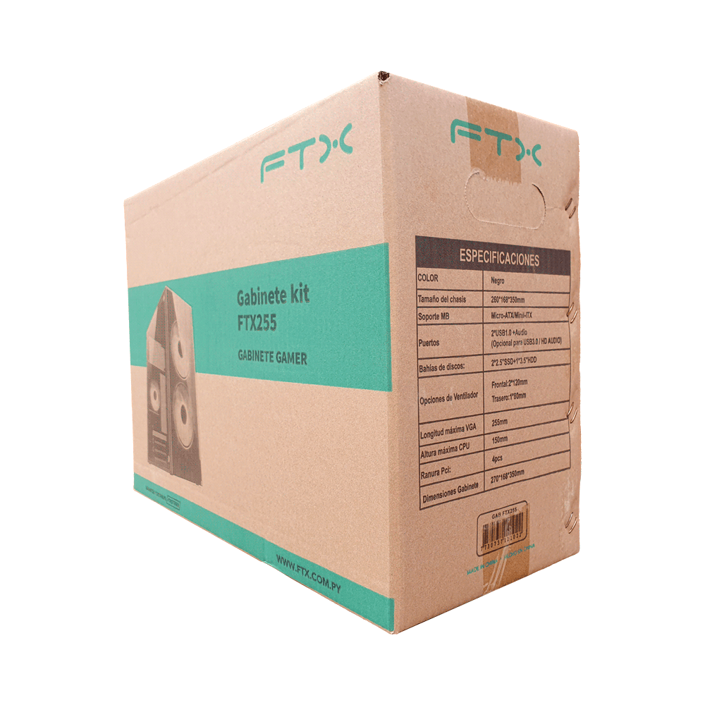 GABINETE KIT FTX255 C/FUENTE 500W MOUSE+TECL+SPK+L