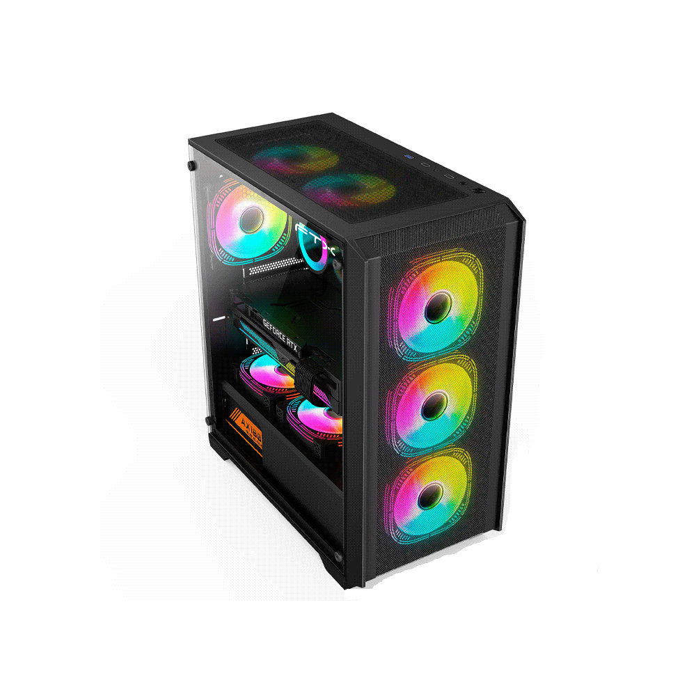 GABINETE GAMER FTX-702BK VIDRIO TEMPLADO MATX/MITX