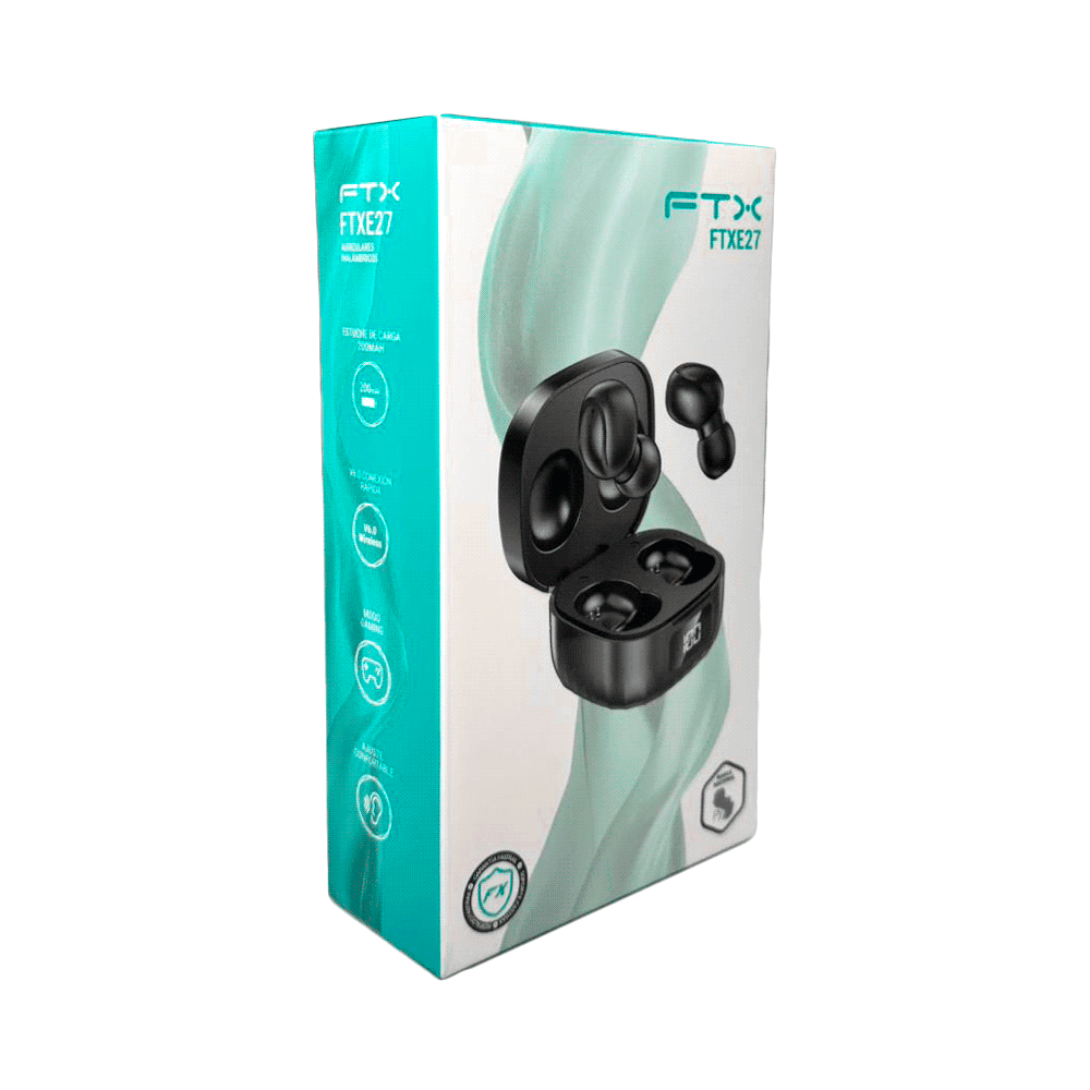 AURICULAR CON MICROFONO FTX E27-BK BT/MIC/IPX4 NEG
