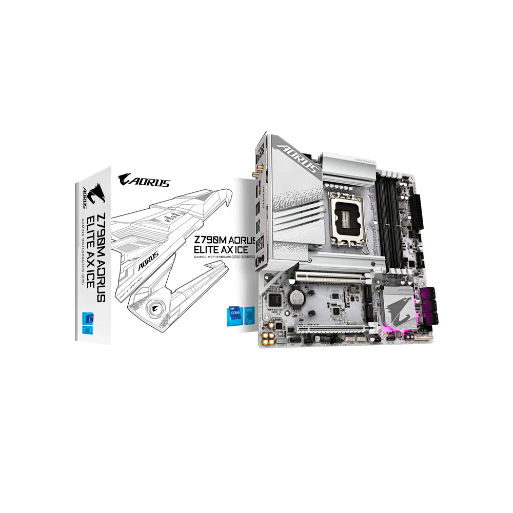 PLACA MADRE GIGABYTE 1700 Z790M AORUS ELITE AX ICE