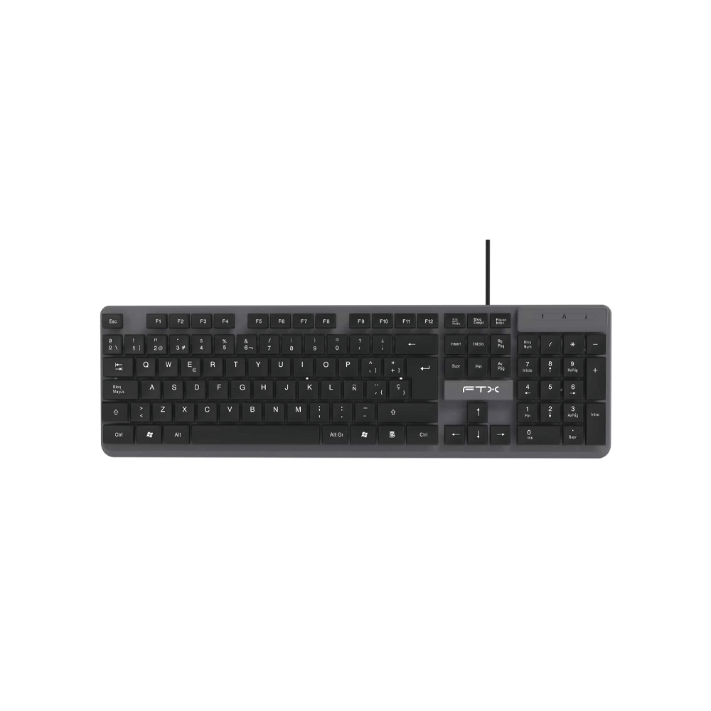 TECLADO FTX USB FTX K87 NUMERICO/ESPAÑOL/GRIS CON