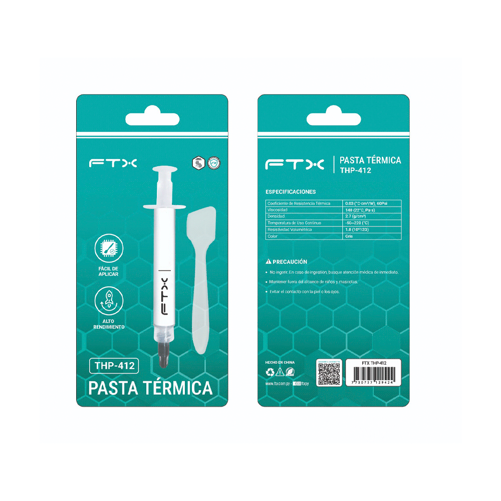 PASTA TERMICA FTX 4GR 1.2 W/M.K THP-412