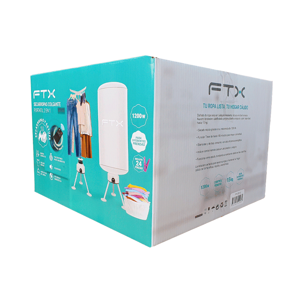 SECARROPAS Y ESTUFA COLGANTE FTX  2 EN 1 1200W 220