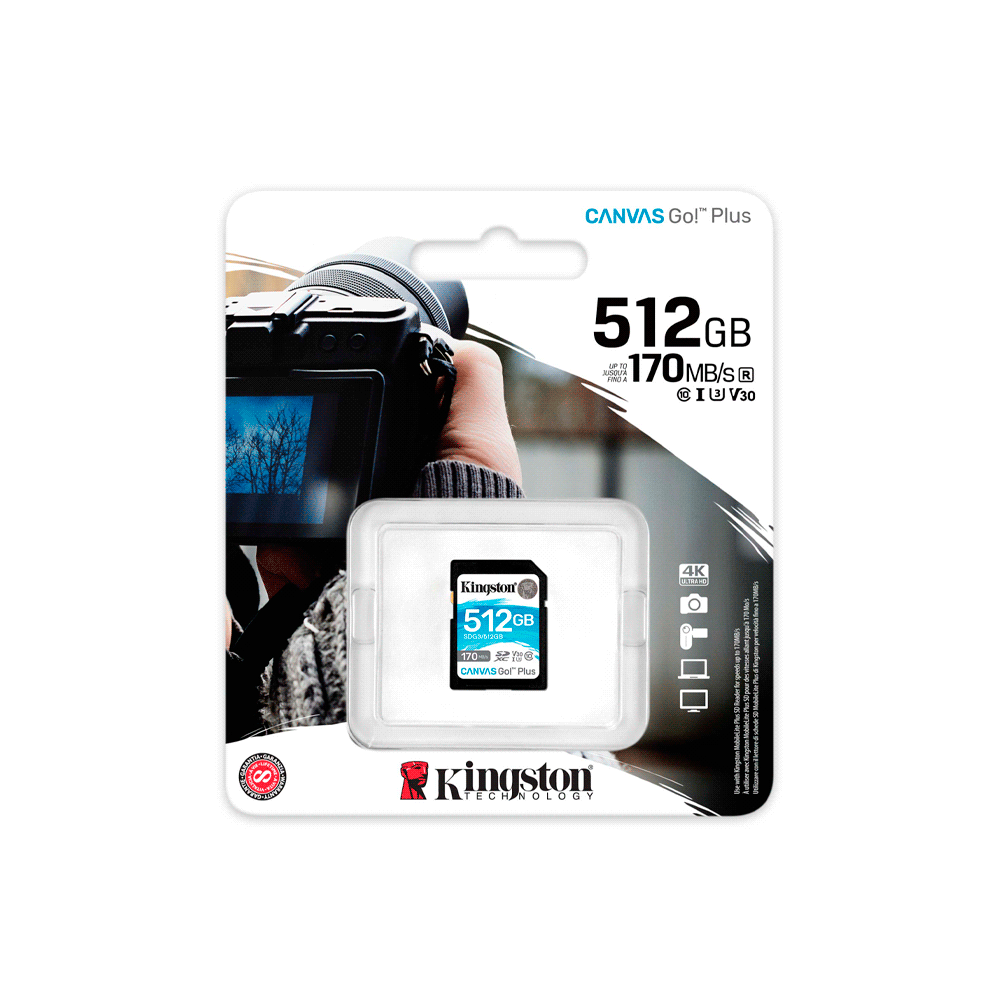 MEMORIA SD KINGSTON 512GB SDG3/512GB 170/90 CANVAS