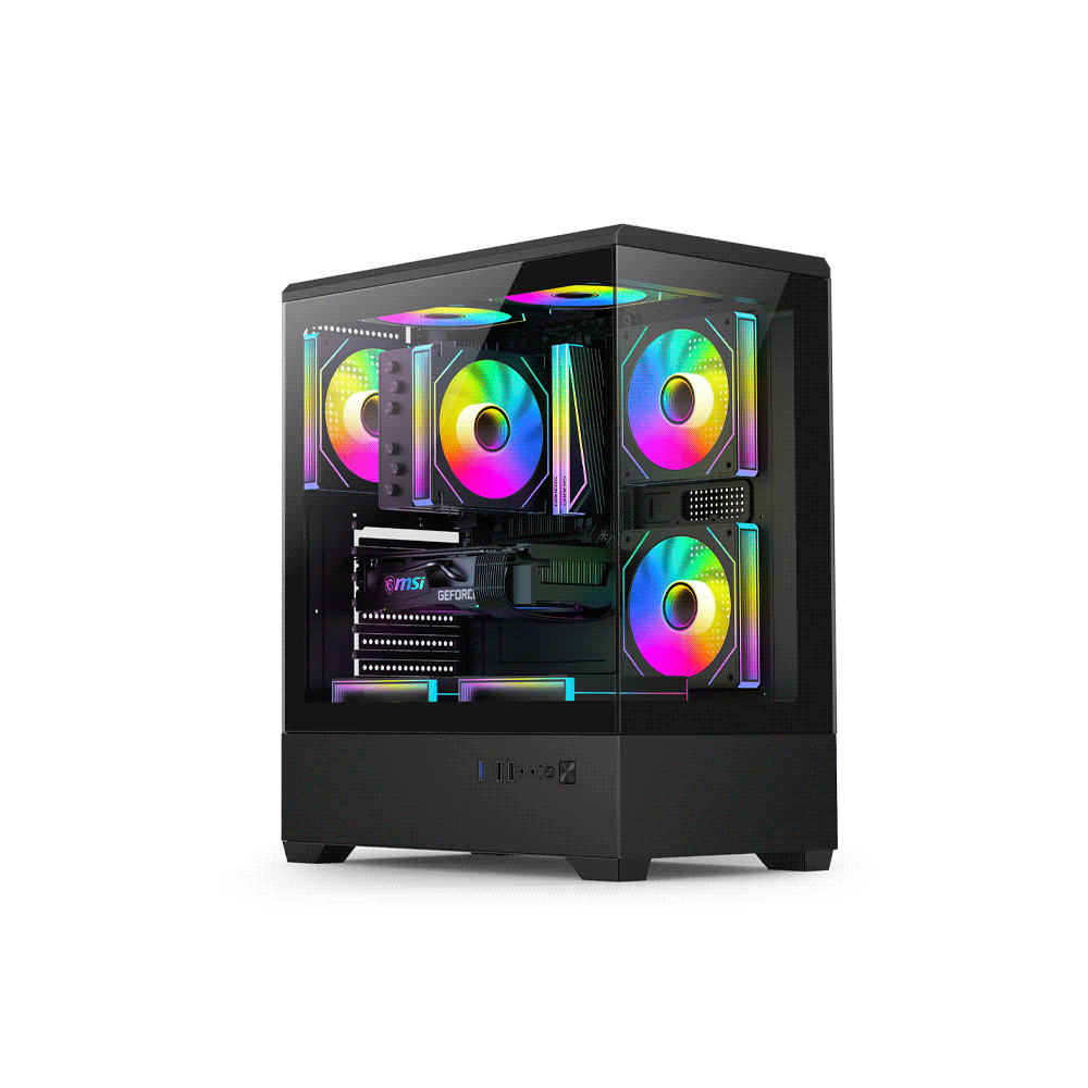 GABINETE GAMER FTX PCC-G9BK VIDRIO TEMP 3 FAN EATX