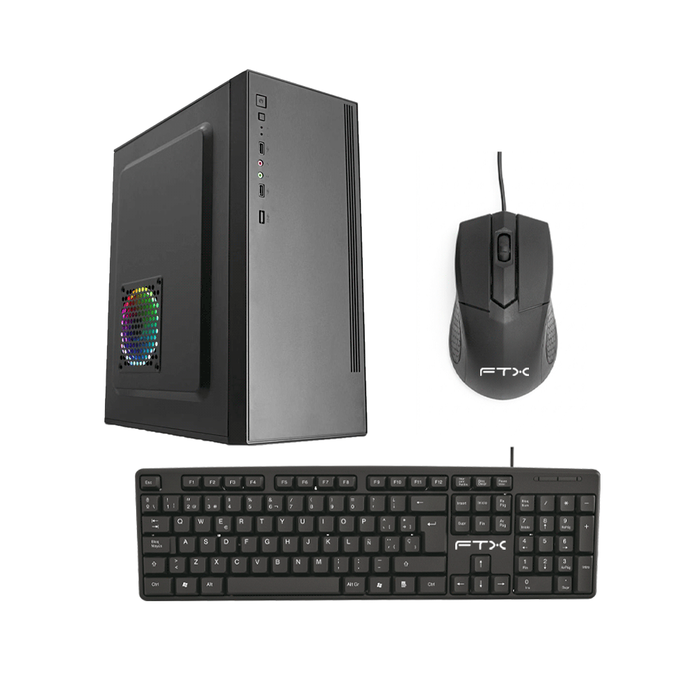 GABINETE KIT FTX PCC-5W3SK C/FUENTE 500W MOUSE+TEC