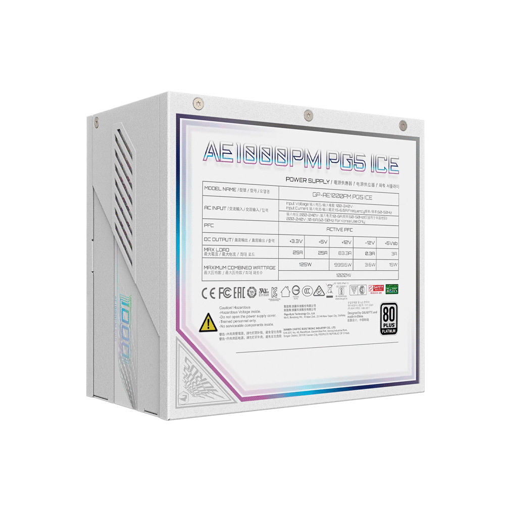 FUENTE GIGABYTE 1000W 80PLUS PLATINUM FULL MODULAR