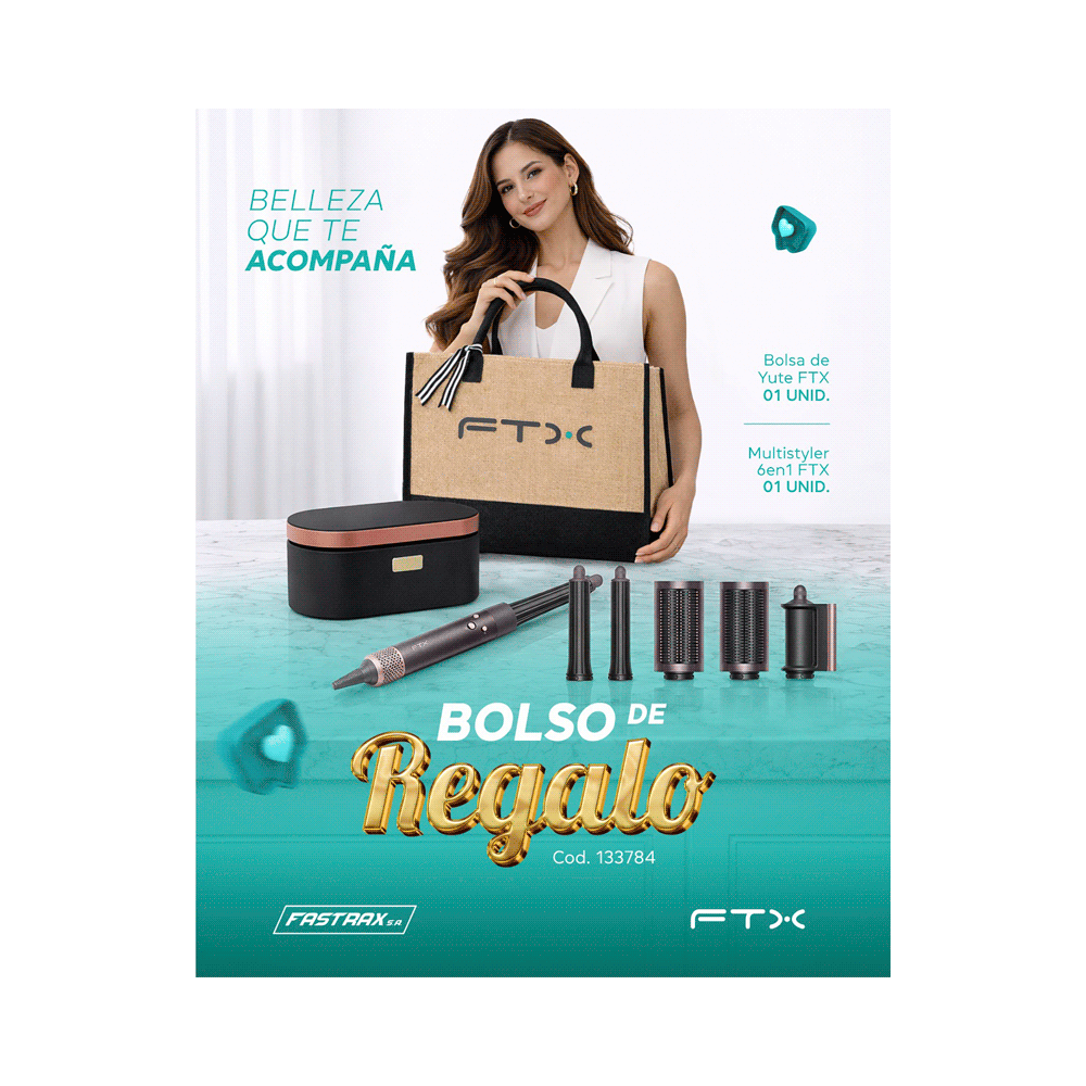 COMBO SECADOR MODELADOR MULTISTYLER FTX + BOLSA DE
