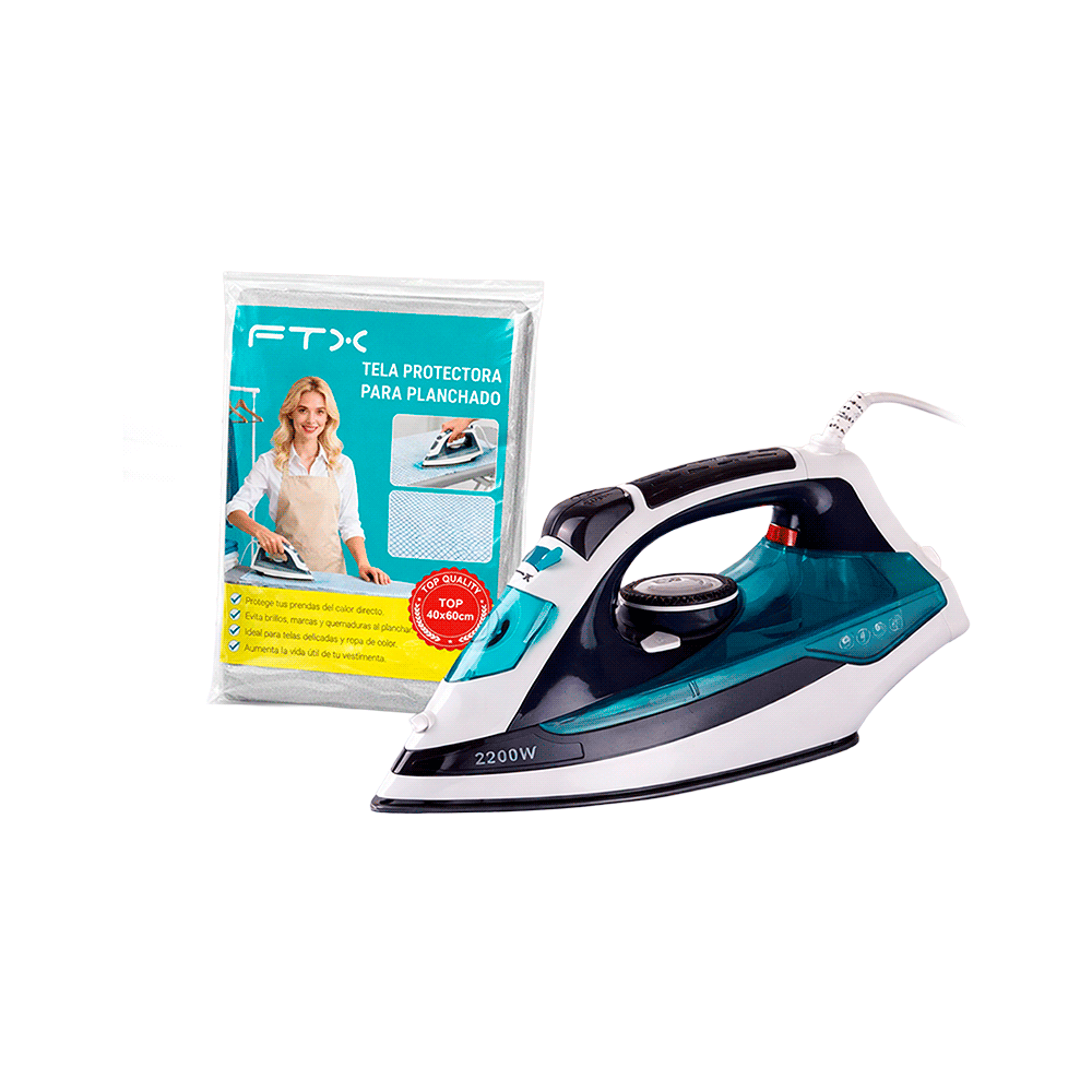 PLANCHA A VAPOR FTX 2200W 220V CERAMICO/SECO EI2-2