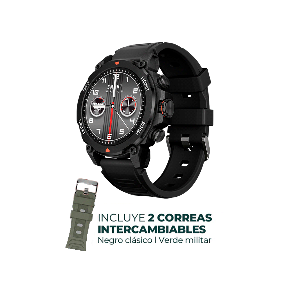 SMARTWATCH FTXG6-BB 57MM NEGRO + 1 CORREA VERDE EX