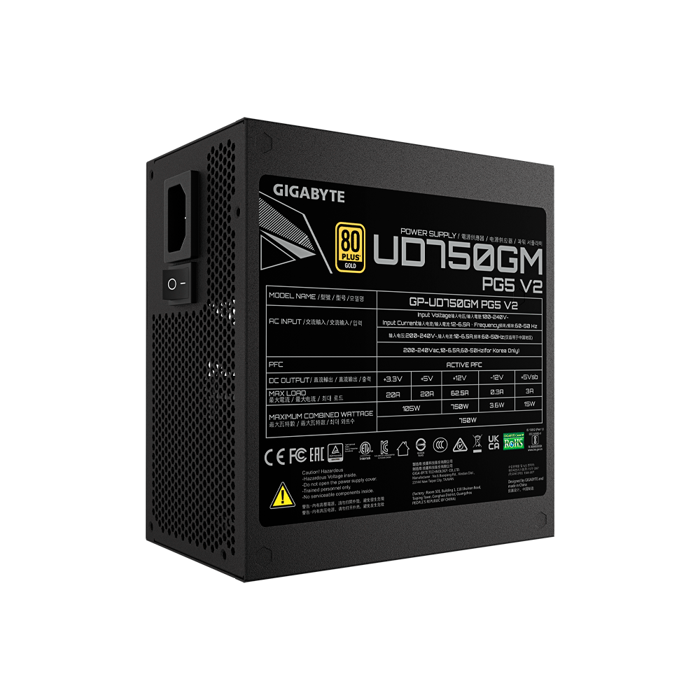 FUENTE 750W GIGABYTE 80PLUS GOLD FULL MODULAR GP-U