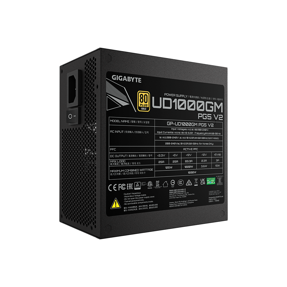 FUENTE 1000W GIGABYTE 80PLUS GOLD FULL MODULAR GP-