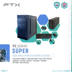 COMPUTADORA  FTX SOHO SUPER E2/240SSD/8G + UPS 600