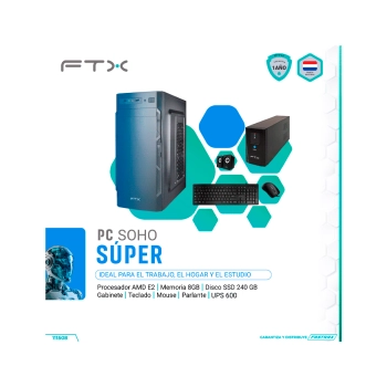 COMPUTADORA FTX SOHO SUPER E2/240SSD/8G + UPS 600W