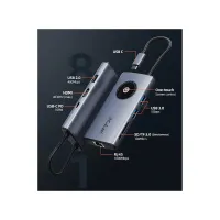 HUB 8 EN 1 USB-C - HDMI/RJ45/USB-A/USB-C/SD FTX-HUBL3-AG 4K/30HZ/1GBPS/100W/5GBPS
