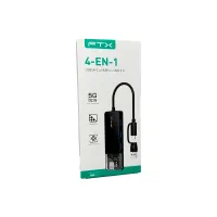 HUB USB-C 3.0 / USB-A DE 4 PUERTOS FTX-HUBT3-PB 5GBPS/5V