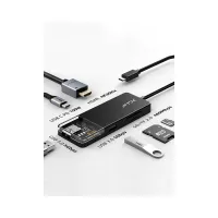 HUB 6 EN 1 USB-C - HDMI/USB-A/USB-C/SD FTX-HUBT4-PB 4K/30HZ/100W/5GBPS