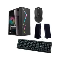 GABINETE KIT FTX271R C/FUENTE 500W MOUSE+TECL+SPK+LATERAL TRANSP MATX/MITX