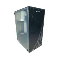 GABINETE KIT FTX255 C/FUENTE 500W MOUSE+TECL+SPK+LAT FRON TRANSP MATX/MITX
