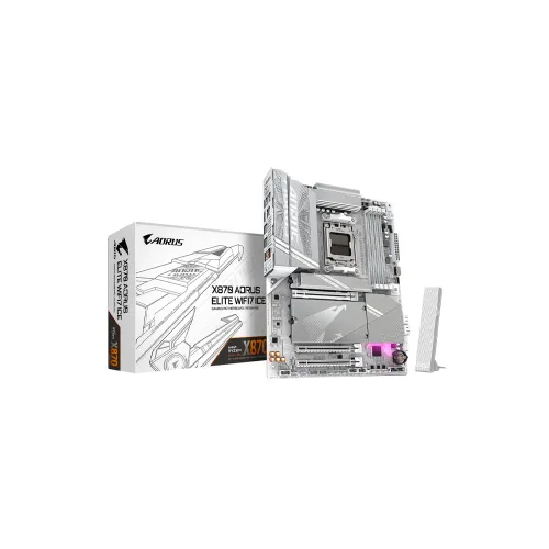 PLACA MADRE GIGABYTE AM5 X870 AORUS ELITE WIFI7 ICE DDR5 S/R/HDMI/4M2/USB3.2/ATX