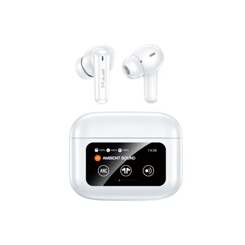 AURICULAR CON MICROFONO FTX E56L-WH BT/MIC/ANC/TOUCH/IPX6 BLANCO C/PANT LED