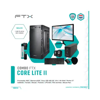 COMPUTADORA FTX CORE LITE II R3/480SSD/8G/1GVGA+ M