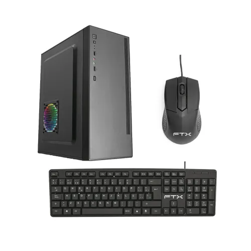 GABINETE KIT FTX PCC-5W3SK C/FUENTE 500W MOUSE+TECL/ESP ATX/MATX/ITX
