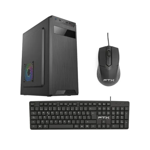 GABINETE KIT FTX PCC-5W5SK C/FUENTE 500W MOUSE+TECL/ESP ATX/MATX/ITX