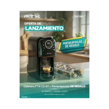COMBO CAFETERA FTX 1 TAZA C2-07 + PORTACAPSULAS DE