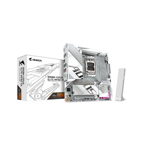 PLACA MADRE GIGABYTE AM5 B850M AORUS ELITE WIFI6E ICE DDR5 S/R/DP/2M2/USB/MATX