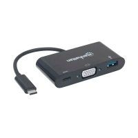 ADAPTADOR USB-C 3.1 PARA VGA/USB-A/USB-C 152044 HD/FHD/60HZ MULTIPUERTOS NEGRO BLISTER