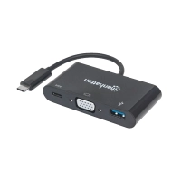 CONVERTIDOR USB-C 3.1 PARA VGA/USB-A/USB-C 152044 HD/FHD/60HZ MULTIPUERTOS NEGRO BLISTER