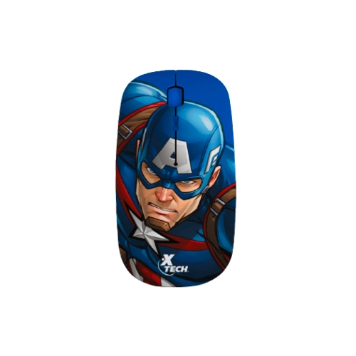 MOUSE XTECH WIRELESS XTM-M340CA CAPITAN AMERICA XTECH 1600DPI/4 BOT/AZUL