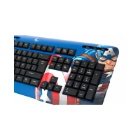 TECLADO XTECH USB XTK-M401CA CAPITAN AMERICA ESP/AZUL/MULTIMEDIA