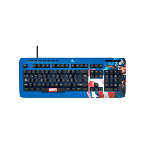 TECLADO XTECH USB XTK-M401CA CAPITAN AMERICA ESP/AZUL/MULTIMEDIA