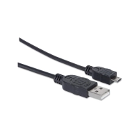 CABLE USB-A/MICRO-B MANHATTAN M/M 1.8M NEGRO BOLSA 307178