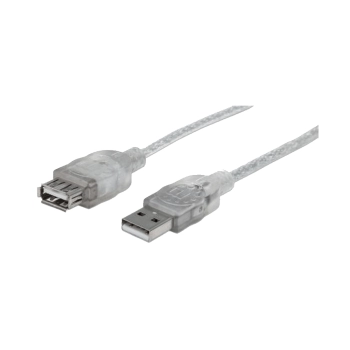 CABLE EXTENSOR USB 2.0 M/H 340496 3MTS TRANSLUCIDO