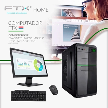 COMPUTADORA FTX HOME 1.3/4GB/1TB+240SSD+MONITOR 19