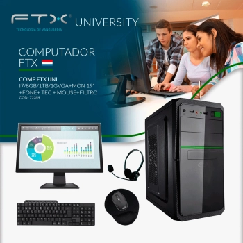 COMPUTADORA FTX UNIVERSITY I7/8GB/1TB/1G VGA+MON 1