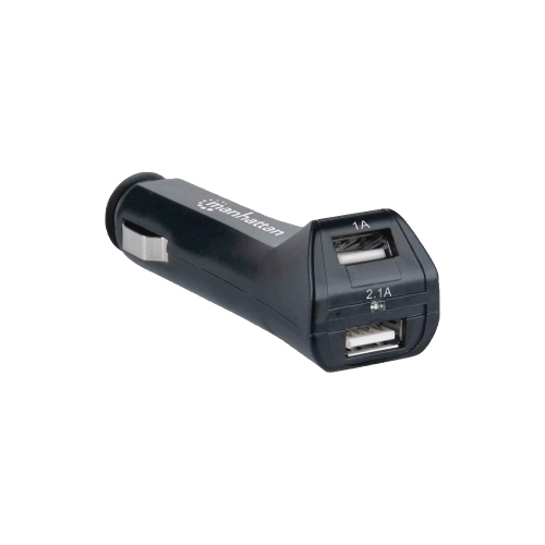 CARGADOR DUAL USB P/AUTO 101721 1A/2.1A/12V/24V BLISTER NEGRO