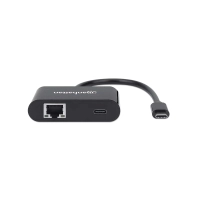 ADAPTADOR USB-C/RJ45 MANHATTAN /1GBPS/60W NEGRO 153454