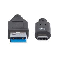 CABLE USB-A/USB-C MANHATTAN M/M 1M NEGRO BOLSA 353373