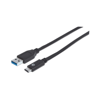 CABLE USB-A/USB-C MANHATTAN M/M 1M NEGRO BOLSA 353